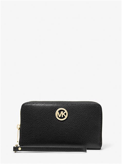 michael kors fulton luggage wristlet|Fulton Large Pebbled Leather Smartphone Wristlet .